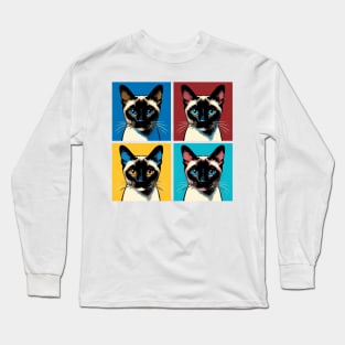 Siamese Cat Pop Art - Cat Lovers Long Sleeve T-Shirt